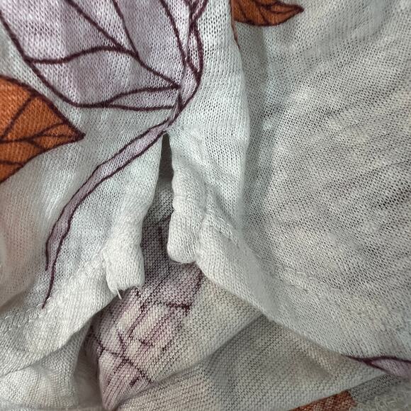 Rachel Roy 100% Linen Floral Nautical Beach Minimalist Coastal Womens Top Large - Picture 8 of 11